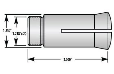 1J Emergency Collet with 1/8' Pilot Hole